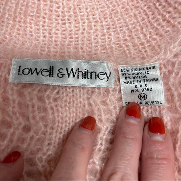 Vintage 80s Lowell & Whitney Kid Mohair Pullover Sweater Pink Size Medium - Picture 12 of 13